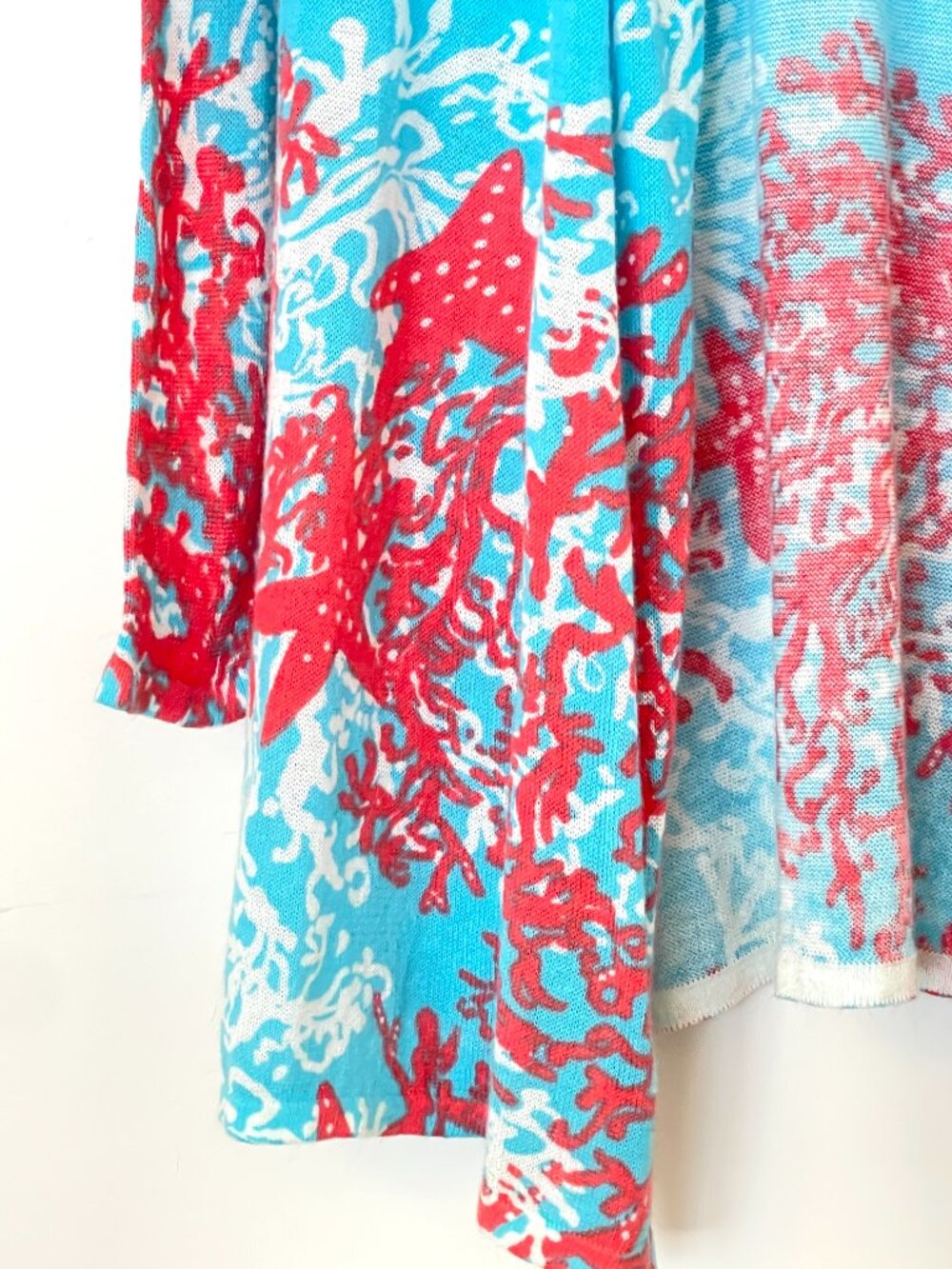 Lilly Pulitzer Connell Sweater Wrap Cascade Coral Lightweight Cardigan - Picture 3 of 10